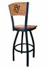 Grand Valley State 36" Swivel Bar Stool with Black Wrinkle Finish and a Laser Engraved Back  