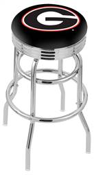  Georgia "G" 25" Double-Ring Swivel Counter Stool with Chrome Finish  