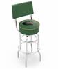  UAB 25" Double-Ring Swivel Counter Stool with Chrome Finish  