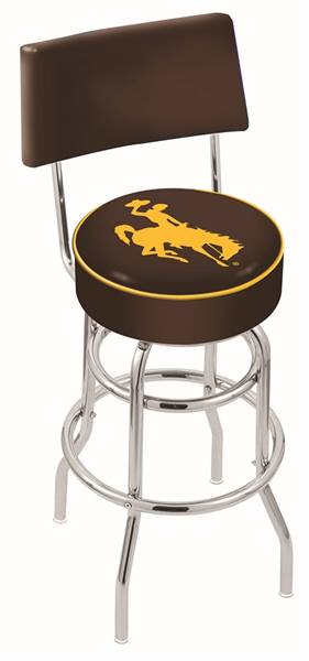  Wyoming 25" Double-Ring Swivel Counter Stool with Chrome Finish  