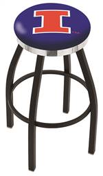  Illinois 25" Swivel Counter Stool with a Black Wrinkle and Chrome Finish  