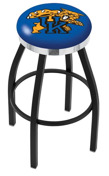  Kentucky "Wildcat" 25" Swivel Counter Stool with a Black Wrinkle and Chrome Finish  