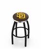  San Diego Padres 36" Swivel Bar Stool with a Black Wrinkle and Chrome Finish  