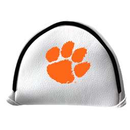 Clemson Tigers Putter Cover - Mallet (White) - Printed Purple