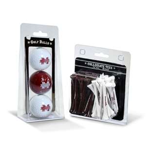Mississippi State Bulldogs  3 Golf Balls And 50 Golf Tees