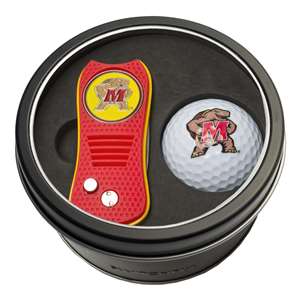 Maryland Terrapins Golf Tin Set - Switchblade, Golf Ball   