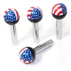 4 American Flag USA Ball Interior Door Lock Knobs Pins for Car-Truck-HotRod