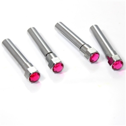 4 Pink Diamond Bling Chrome Interior Door Lock Knobs Pins for Car-Truck-HotRod