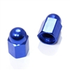 2 Blue Hex Dome Wheel Tire Pressure Air Stem Valve Caps for Motorcycle-Bike