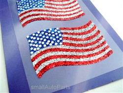 American Flag Rhinestones Decal Sticker