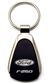 Genuine Ford F-250 Logo Metal Black Chrome Tear Drop Key Chain Ring Fob