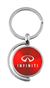Red Infiniti Logo Brushed Metal Round Spinner Chrome Key Chain Spin Ring