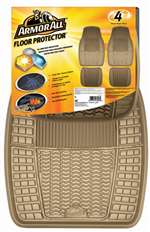 4 Armor All Tan Rubber All-Weather Interior Floor Mats Set for Auto-Car-Truck