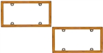 2 Bamboo Wood Design License Plate Tag Frames for Auto-Car-Truck