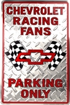 Chevrolet Racing Fans Parking Only Black/Red 8" x 12" Metal Novelty Sign