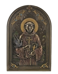 Saint Francis with Dove - Iconic Style Wall Plaque with Stand