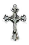 Pendant Pewter Antique Silver Crucifix  1" X 5/8" on 18-in Chain