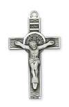 Pendant Sterling Silver Crucifix St. Benedict Medal on 18" Chain