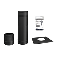 SP00370 TO THE CEILING 6'' BLACK STOVE PIPE KIT