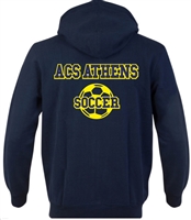 SA03_Hooded Sweatshirt with Small Lancer Logo on Front & Large ACS Athens Soccer Logo on Back