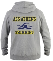 SA06_Hooded Sweatshirt with Small Lancer Logo on Front & Large ACS Athens Swimming Logo on Back