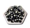 Black Daisy 20MM Bubblegum Beads (Pack of 3)
