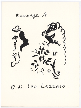 Marc Chagall original lithograph | Homage to San Lazzaro, 1975