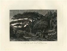 Samuel Palmer "The Cypress Grove" Eclogue 5 original etching