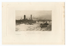 John Postle Heseltine original etching "Le pont de Waterloo a Londres"