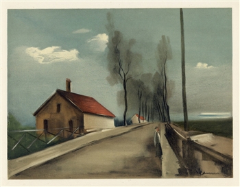 Maurice de Vlaminck "The Brezolles Road" lithograph