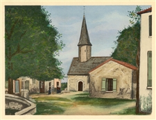 Maurice Utrillo pochoir L'Eglise Sainte-Hilaire