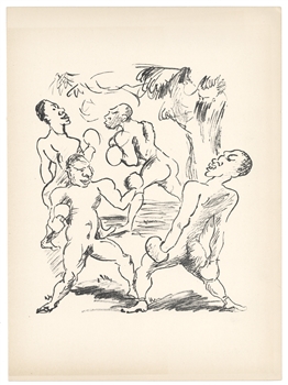Rudolf Grossmann original lithograph Boxer