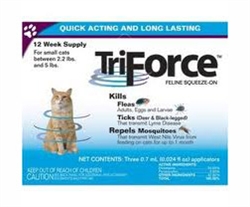 TriForce Feline Squeeze-On For Cats 2.2 to 5 lbs - 12 Week Supply