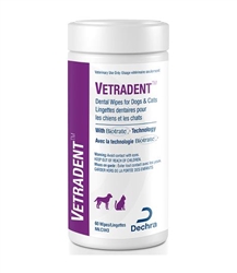 Vetradent Dental Wipes For Dogs & Cats, 60 Count