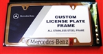 License Plate Frame with Mercedes Logo-Stainless Steel