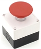 PB-22MU-MOM-E1R 22MM MOMENTARY MUSHROOM PUSH BUTTON RED WITH PLASTIC ENCLOSURE 1NO  1NC AUXILIARY CONTACTS