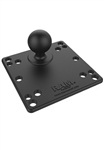 4.75 Inch Square VESA 75/100mm Compatible Plate (NO Shoulder Washers)  with 1.5 Inch Dia. Rubber Ball