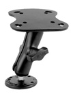 2.5" Dia. Base with 1" Dia. Rubber Ball (Light Duty), Standard Sized Length Arm and Marine Plate for Specified Humminbird, Lowrance, Raymarine Apelco Models