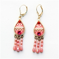 Pink Drop Silver Earrings