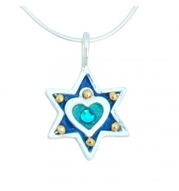 Heart Star of David Necklace - Small by Ester Shahaf