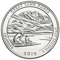 2014 - D Great Sand Dunes - Roll of 40 National Park Quarters