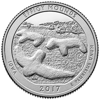 2017 - D Effigy Mounds, IA National Park Quarter Single Coin