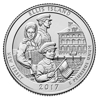 2017 - D Ellis Island National Monument, NJ National Park Quarter Single Coin