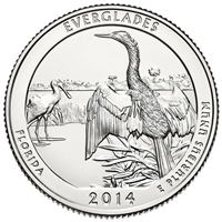2014 - P Everglades National Park Quarter Single Coin