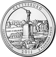 2011 - P Gettysburg National Park Quarter Single Coin