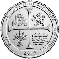 2019 - P San Antonio Missions National Historical Park, Texas National Park Quarter 40 Coin Roll