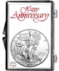 2000 U.S. Silver Eagle in Happy Anniversary Holder - Gem Brilliant Uncirculated