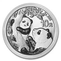 2021 China 30g Silver Panda Â¥10 Coin Gem BU