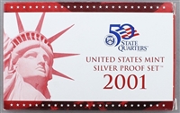2001 U.S. Mint 10-coin Silver Proof Set - OGP box & COA