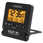 Marathon Atomic Travel Alarm Clock w/ Auto Night Light (BLACK)
